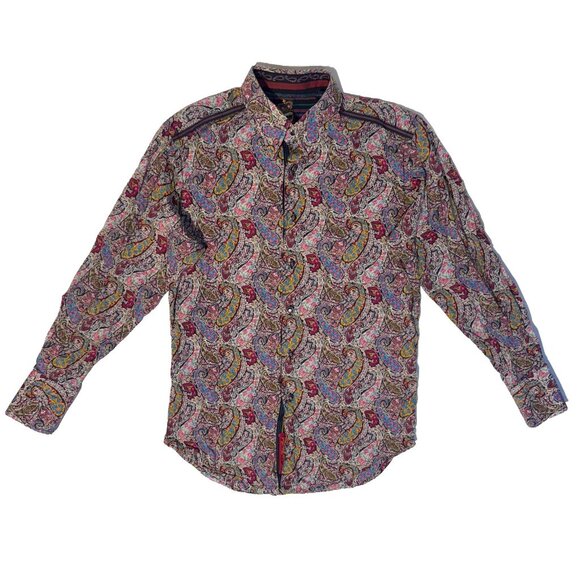Robert Graham Glass Skull Buttons Grunge Paisley Embroidered Shirt - M Colorful - Picture 1 of 9